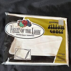 Vtg 70s FRUIT OF THE LOOM Vinyl Zippered Pillow Cover NIP